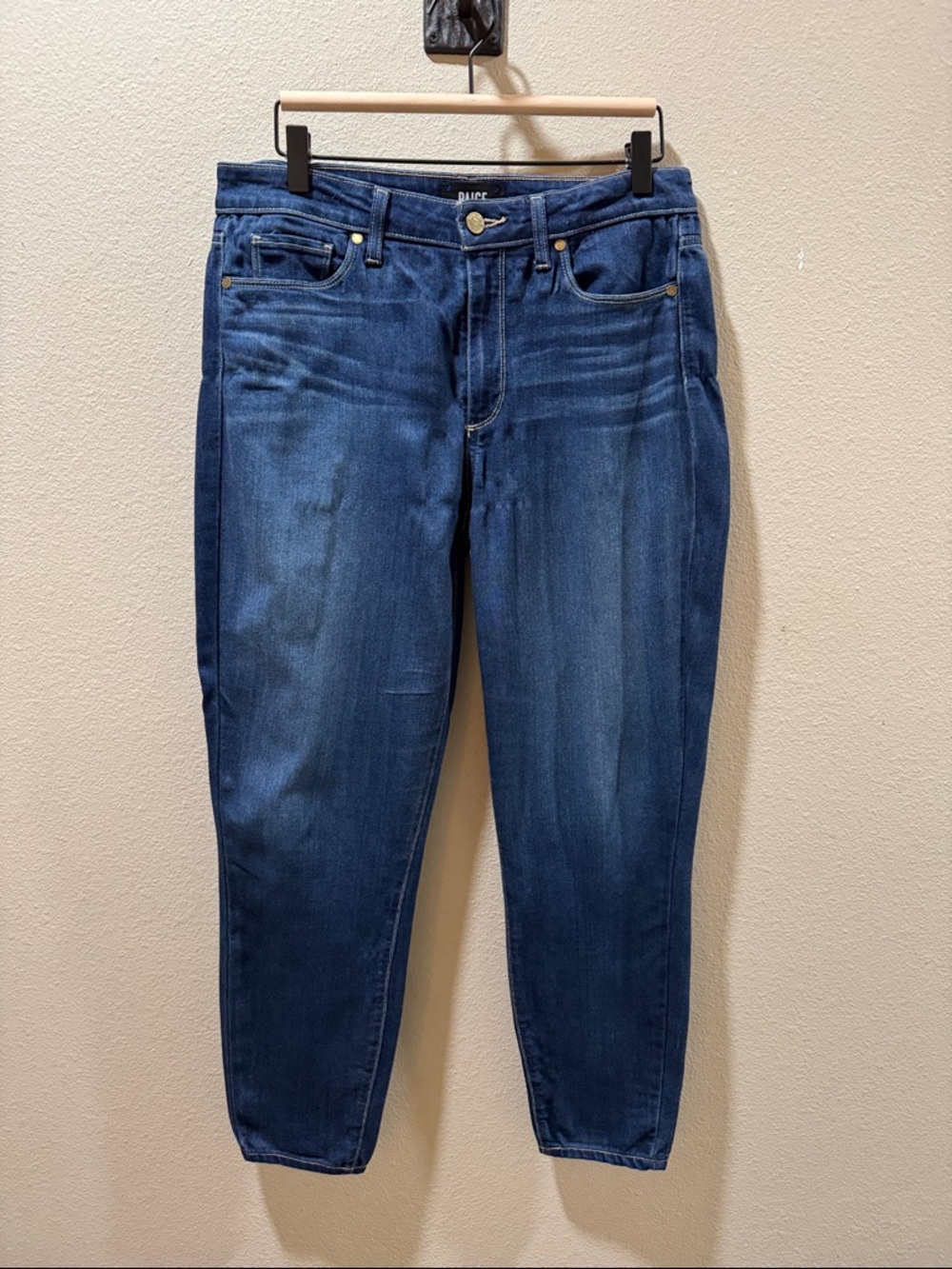 Paige 30 Dark Blue Women's Hoxton Ankle Jeans